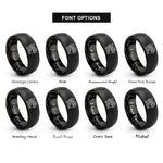 font options for inside engraving on black welsh dragon shield rings