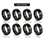 font options for inside engraving on black welsh dragon shield rings