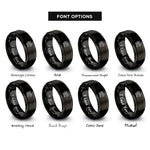 font options for inside engraving on black welsh dragon shield rings
