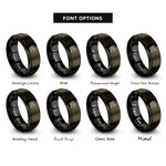 font options for inside engraving on gunmetal & black welsh dragon shield rings