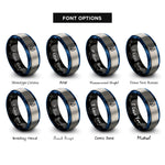 font options for inside engraving on black & blue & silver werewolf rings