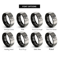font options for inside engraving on black & grey werewolf rings