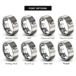 font options for inside engraving on silver werewolf rings