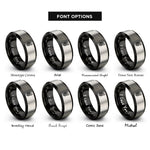font options for inside engraving on black & silver werewolf howl rings