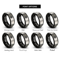 font options for inside engraving on black & silver werewolf howl rings