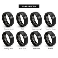 font options for inside engraving on black werewolf howl rings