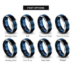 font options for inside engraving on blue & silver western australia rings
