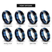 font options for inside engraving on blue & silver western australia rings