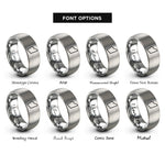font options for inside engraving on silver western australia rings