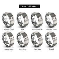 font options for inside engraving on silver western australia rings