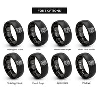 font options for inside engraving on black western dragon rings