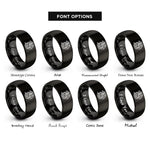 font options for inside engraving on black western dragon rings