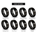 font options for inside engraving on black western dragon rings