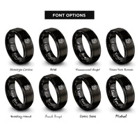 font options for inside engraving on black western dragon rings