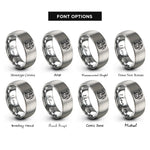 font options for inside engraving on silver western dragon rings