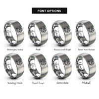 font options for inside engraving on silver western dragon rings
