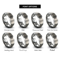font options for inside engraving on gray western dragon rings