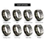font options for inside engraving on gunmetal & grey western dragon rings