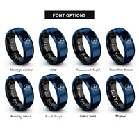 font options for inside engraving on black & blue western hemisphere rings