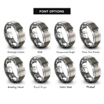 font options for inside engraving on silver western hemisphere rings