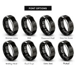 font options for inside engraving on black & gray western pleasure horse rings