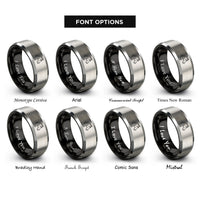 font options for inside engraving on black & silver western pleasure horse rings