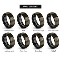 font options for inside engraving on gunmetal & black western pleasure horse rings