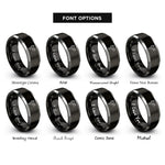 font options for inside engraving on black & silver western saddle rings