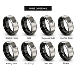 font options for inside engraving on black & gray western saddle rings