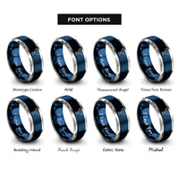 font options for inside engraving on blue & gray whale tail rings