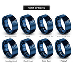font options for inside engraving on blue whale tail rings