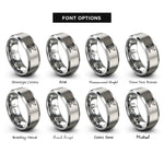 font options for inside engraving on grey whale tail rings