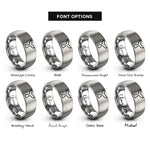 font options for inside engraving on grey whale tail rings