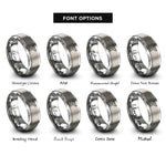 font options for inside engraving on silver whale tail rings