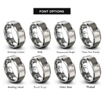 font options for inside engraving on gray whale tail rings