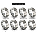 font options for inside engraving on grey whale tail rings