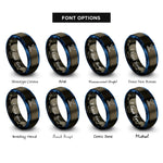 font options for inside engraving on gunmetal & blue whale tail rings