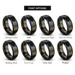 font options for inside engraving on gunmetal & blue whale tail rings