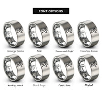 font options for inside engraving on gray whale tail spray rings