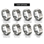font options for inside engraving on silver wham jagged burst rings