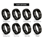 font options for inside engraving on black whammy bar rings