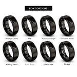 font options for inside engraving on black whammy bar rings