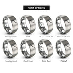 font options for inside engraving on grey whammy bar rings
