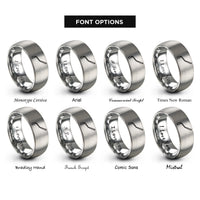 font options for inside engraving on grey whammy bar rings