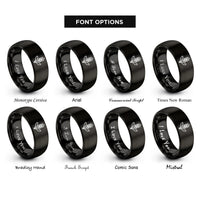 font options for inside engraving on black wheat sheaf rings