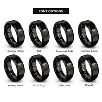 font options for inside engraving on black wheat sheaf rings