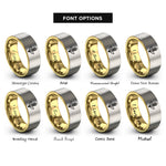 font options for inside engraving on gold & silver wheat sheaf rings