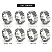 font options for inside engraving on grey wheat sheaf rings