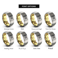 font options for inside engraving on gold & gray wheat sprigs rings