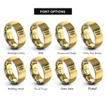font options for inside engraving on gold & gray wheat sprigs rings